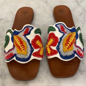100% AUTHENTIC TORY BURCH EMBELLISHED SLIDES SIZE 8.5